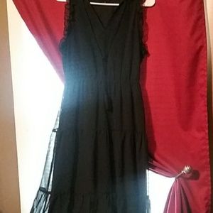 Ankle length flowy black ruffle dress FINAL PRICE!